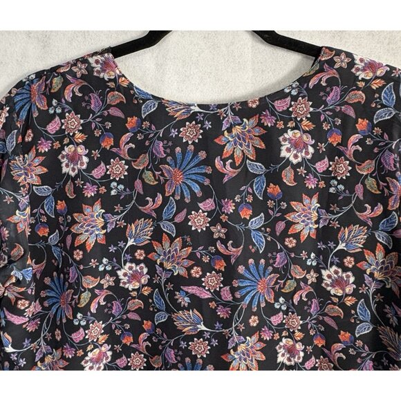 LABISA Women Tunic Top Long Ruffle Sleeves Embroidered Lined Sz L Black 5-7 - Picture 4 of 14